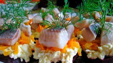 Чудова фуршетна закуска «Оселедець на хутрі» до святкового столу