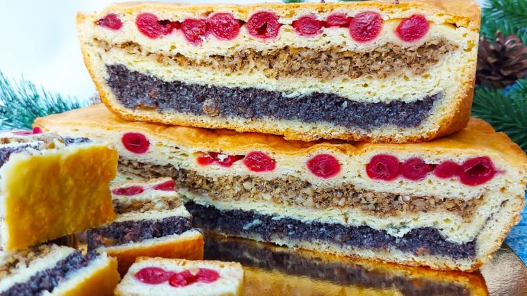 Буду готувати на усі свята! Королівський пиріг «3 начинки». Випікається 1 коржем!