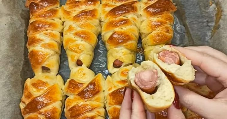 Чоловік тільки їх би і їв! Сосиски у дріжджовому тісті на кефірі