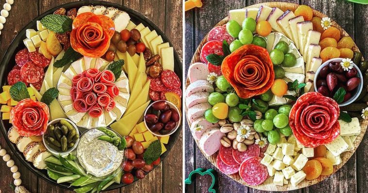 Гарне оформлення нарізки на святковому столі. Від такої подачі аж слинка тече