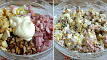 Неймовірно смачний та ситний салат з шинки та печериць: справжня знахідка для святкового столу