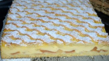 Яблучне тістечко з ванільним пудингом і хрусткою скоринкою – ніжний десерт для гурманів!