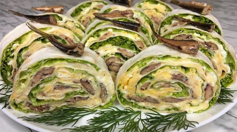 Шпроти в лаваші – смачна та оригінальна закуска за лічені хвилини