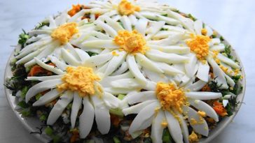 Листковий салат «Ромашкове поле» – яскравий та ніжний смак на вашому столі