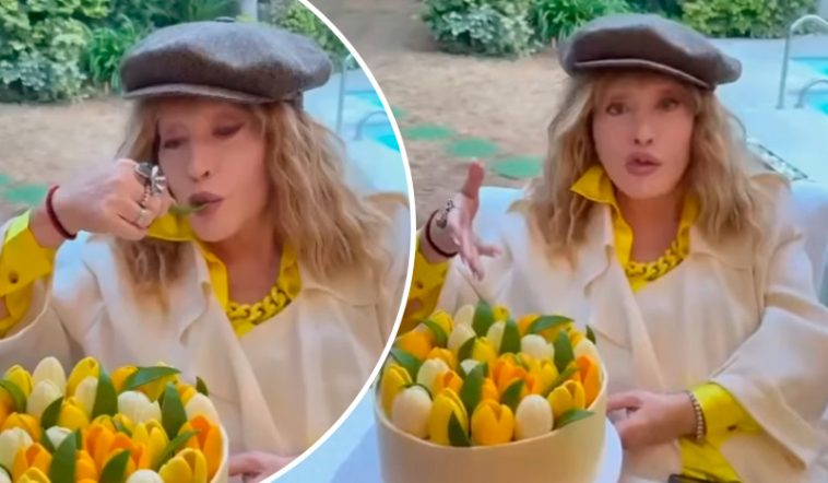 Максим Галкін поділився відео в Instagram: Алла Пугачова показала святковий торт із тюльпанами