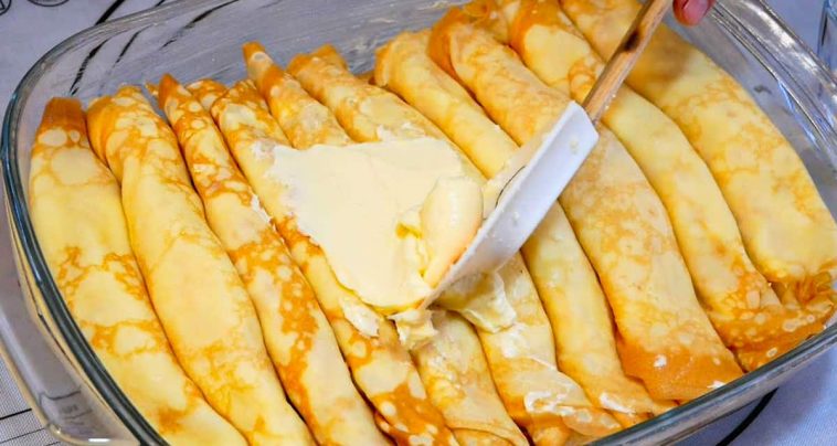 Мої домашні з’їдають все за раз! Неймовірно ніжні сирно-вершкові млинці – ідеальний рецепт!