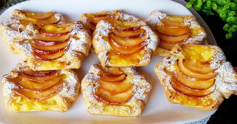 Слойки з яблуками за 5 хвилин – без замішування тіста! Найпростіший і найсмачніший рецепт