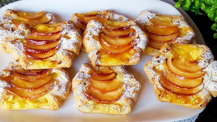 Слойки з яблуками за 5 хвилин – без замішування тіста! Найпростіший і найсмачніший рецепт