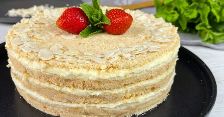 Ніжний торт «Пломбір» без випічки — простий та смачний десерт без духовки