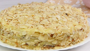 Сирний торт «Наполеон» із заварним кремом — без духовки, на сковороді