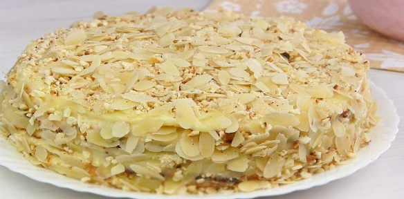 Сирний торт «Наполеон» із заварним кремом — без духовки, на сковороді