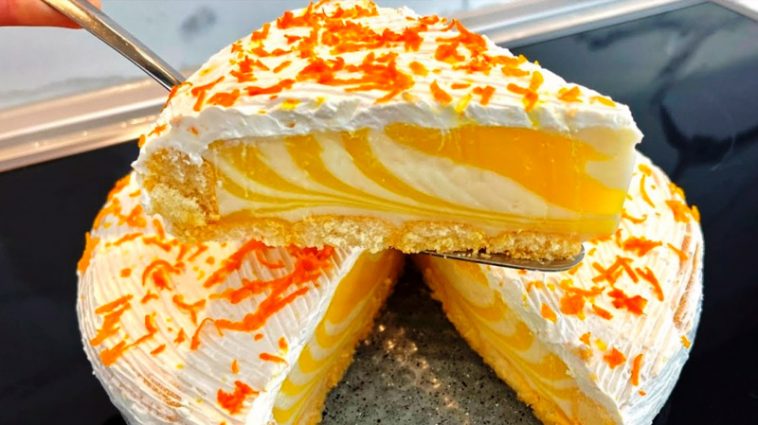 Готую апельсиновий десерт — смачний торт без випічки! Легко, швидко та неймовірно ароматно