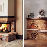 Цегляний кутовий камін на дровах для приватного будинку: 50 стильних рішень для тепла та затишку