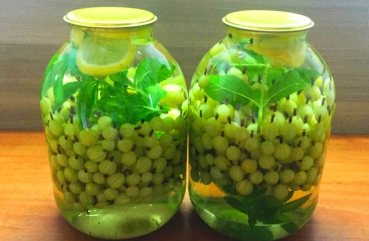 Закриєте хоч сотню банок — усе одно буде мало! Компот “Мохіто” із зеленого аґрусу — неймовірно смачний напій на зиму 🌿🍋