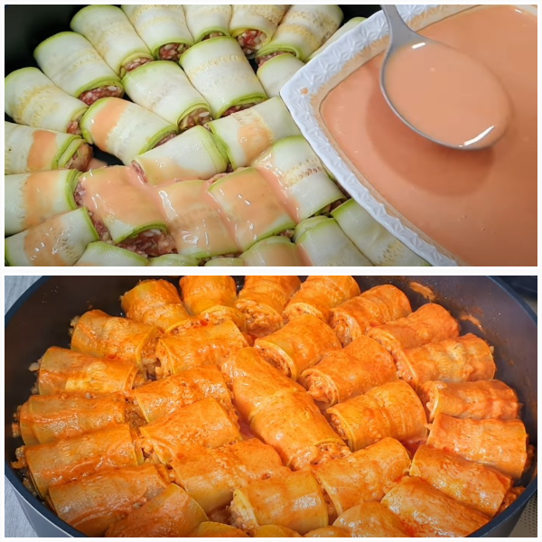 Кабачкові рулетики з фаршем у вершково-томатному соусі — страва, яку захочеться готувати знову і знову!