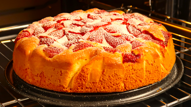 Полуничний пиріг “Ніжність”: усе змішав — і в духовку!