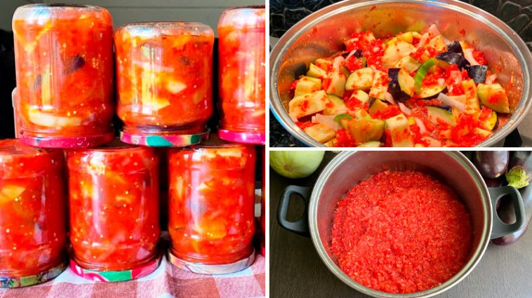 Салат із баклажанів і кабачків у томатному соусі — улюблена зимова смакота!