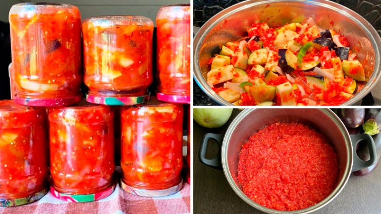 Салат із баклажанів і кабачків у томатному соусі — улюблена зимова смакота!