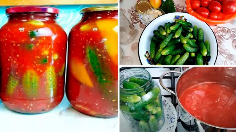 Огірки в домашній томатній заливці – з’їдаються ще до зими!