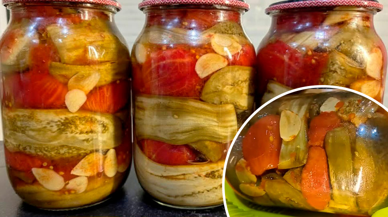 Кулінарна перлина літа! Запечені баклажани з помідорами і часником на зиму — без стерилізації в духовці!