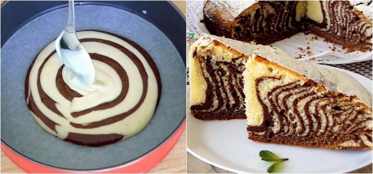 Смугастий пиріг «Зебра» — ідеальний до чаю! Мій перевірений покроковий рецепт 🍰☕