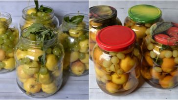 Яблучка з виноградом і м’ятою в цукровому сиропі – смакота без стерилізації!