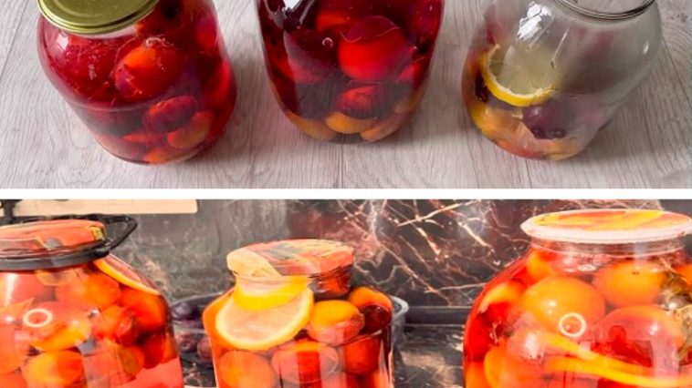 Ароматний сливовий компот з м’ятою та лимоном на зиму