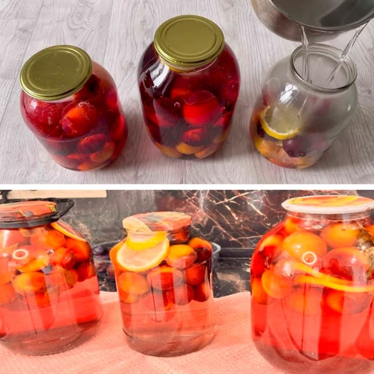 Ароматний сливовий компот з м’ятою та лимоном на зиму