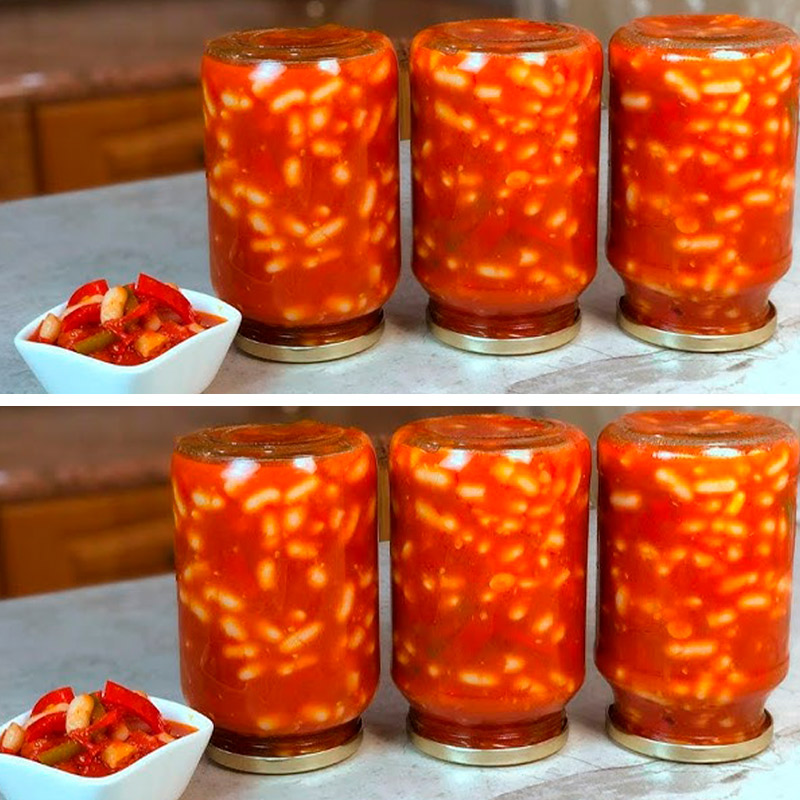 Салат з квасолею, перцем і томатами на зиму — мій фаворит серед закруток!