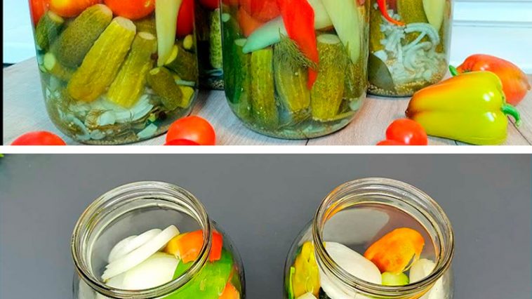 Огірки та помідори в одній банці на зиму — найсмачніший рецепт для всієї родини