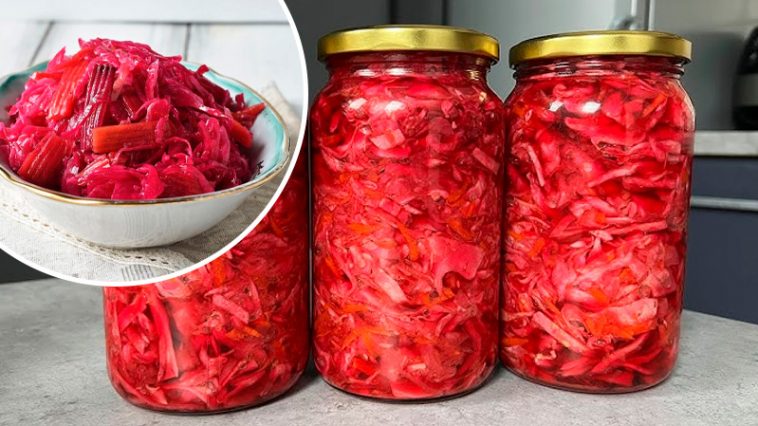 Маринована капуста з буряком у банках — хрумка закуска на всю зиму