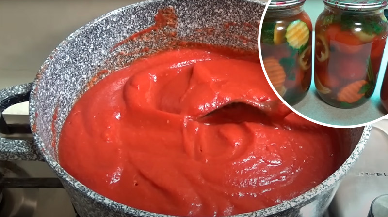 Домашня томатна паста та помідори у власному соку — 2 в 1 без відходів!