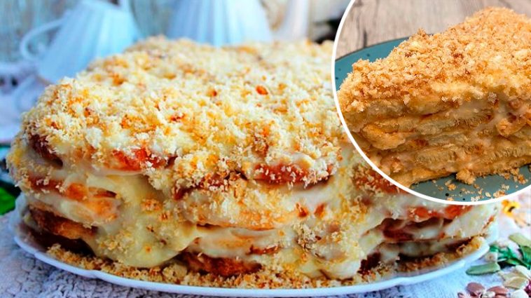 Лінивий торт «Наполеон» з печива — простий і неймовірно ніжний десерт