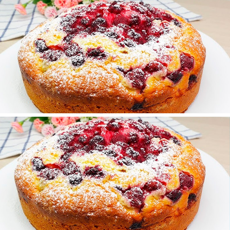 Козирний рецепт! Вишневий пиріг на кефірі з м’ятою та лимонною цедрою