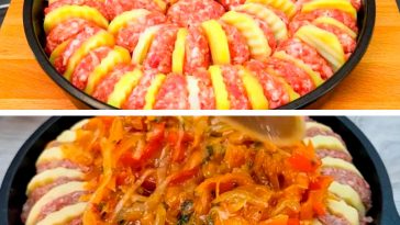 Картопляно-м’ясна запіканка з овочевим соусом Страва, яка неодмінно здивує гостей і потішить рідних!