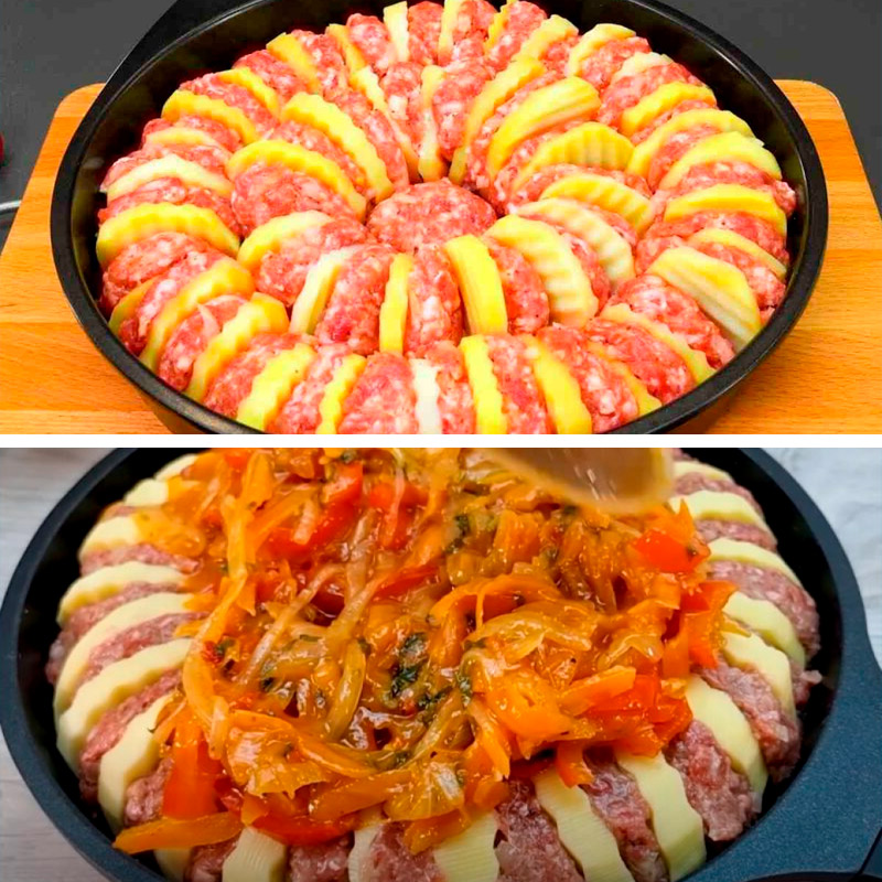 Картопляно-м’ясна запіканка з овочевим соусом Страва, яка неодмінно здивує гостей і потішить рідних!