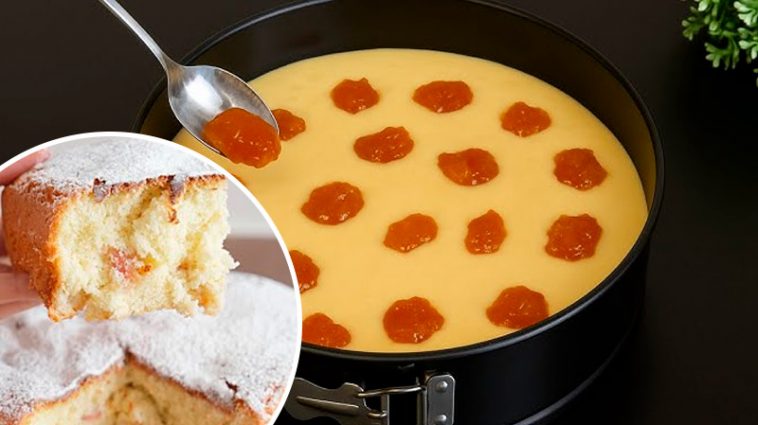 Найніжніший лимонно-абрикосовий торт за 5 хвилин замішування