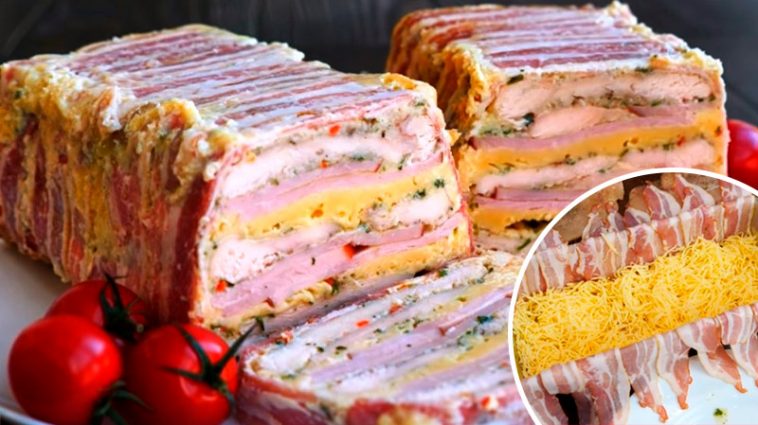 Курячий рулет із овочами та беконом Закуска, що підкорить гостей з першого шматочка!