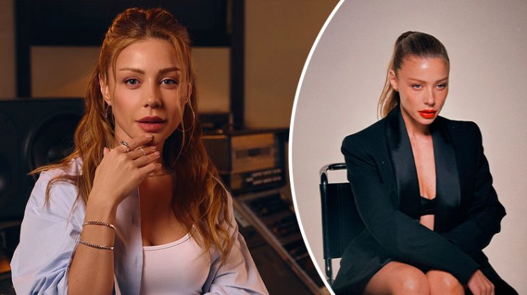 Смілива й елегантна: Кароль у білизні та пальті вразила витонченими ніжками