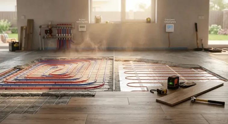 Тепла підлога — електрична чи водяна?