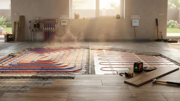 Тепла підлога — електрична чи водяна?