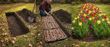 Посадка цибулин квітів у яєчних лотках: простий траншейний метод для ідеальних клумб