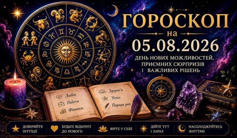 ✨ Гороскоп на 05 серпня 2026 року для всіх знаків зодіаку 🌙