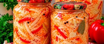 🥬 Маринована капуста з болгарським перцем швидкого приготування