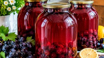 🍇 Виноградний компот на зиму з лимонною кислинкою — рубіновий напій із насиченим смаком і ароматом літа!