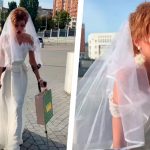 Олена-Крістіна Лебідь з’явилася на дні народження у весільній сукні та на милицях: незвичний образ зірки