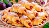 🥐Бабушкины рогалики на смальце с повидлом — простой рецепт без яиц и дрожжей😍
