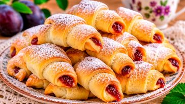 🥐Бабушкины рогалики на смальце с повидлом — простой рецепт без яиц и дрожжей😍
