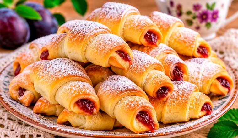 🥐Бабушкины рогалики на смальце с повидлом — простой рецепт без яиц и дрожжей😍